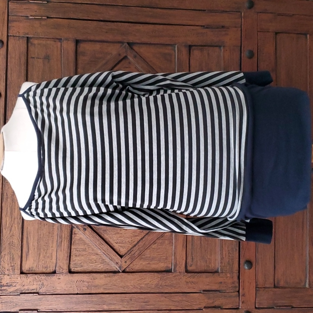 American Attitudes Striped Long Sleeve Cold Shoulder Top